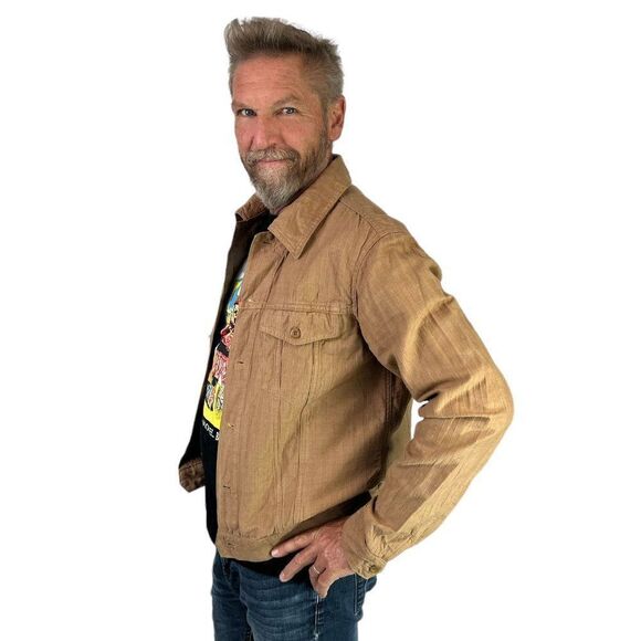 ts(s) Takuji Suzuki Ribbed Golden Tan Cotton/Linen Shirt Jacket Size JPN 2, S/M - Picture 3 of 11